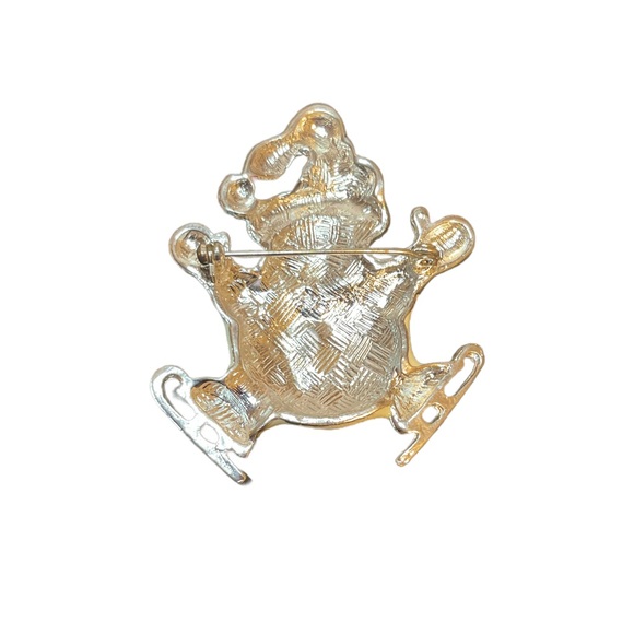 Festive Snowman Brooch with Red and Silver pin brooch - Picture 2 of 5